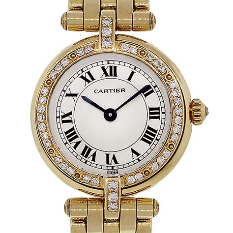 gold womens cartier watch|cartier 18k gold ladies watches.